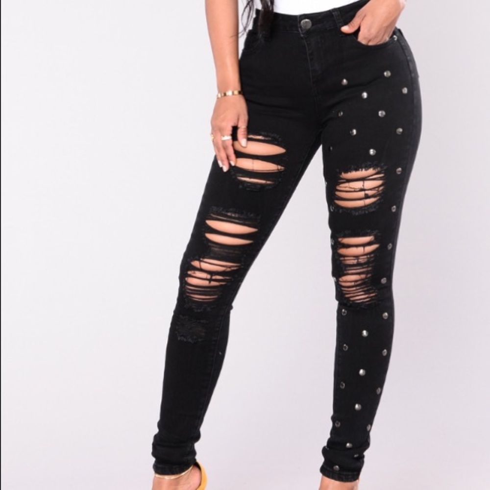 Black studded Jeans